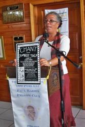 CHANT Executive Director Frandelle Gerard tells Rotarians about the group's jumbie talk on Saturday. CHANT Executive Director Frandelle Gerard tells Rotarians about the group's jumbie talk on Saturday.